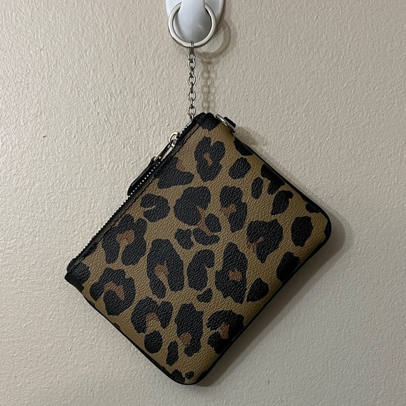 Coach Handbags - Coach Tan and Black Leopard Keychain Pouch#F55690
